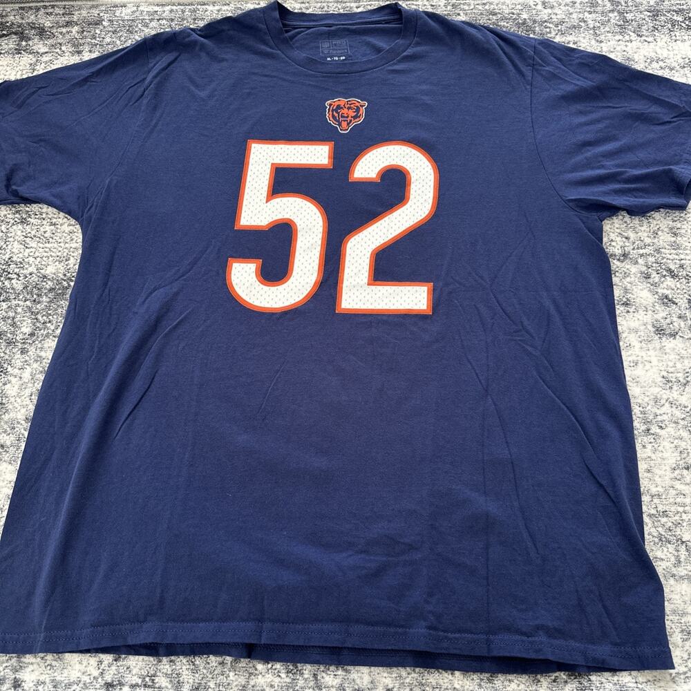 XL Mack 52 Shirt Adult Size Short Sleeve Fanatics Chicago Bears Lightweight Soft